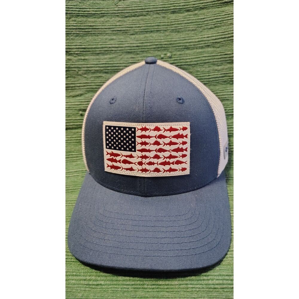 Columbia PFG Small Fish American Flag Mesh Hat‎ Fitted